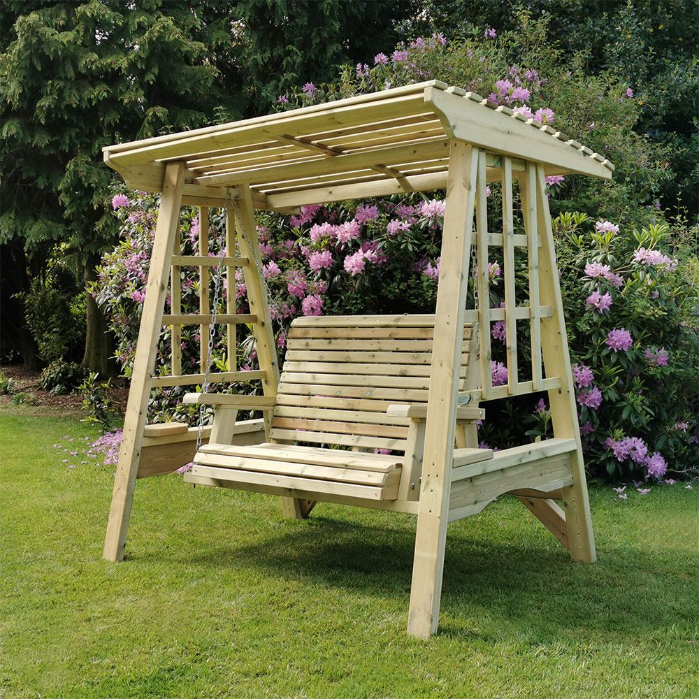 Antoinette Wooden Garden Swing Sits 2 Adults - Leeds Outdoor furniture