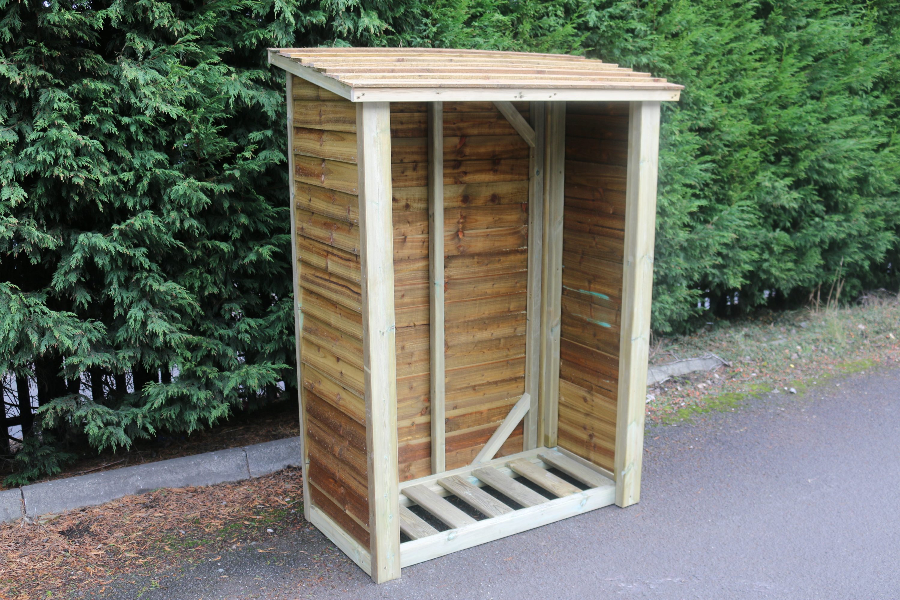 Wooden Log Store Standard (LS6X4) • Flower Gardens Leeds log store