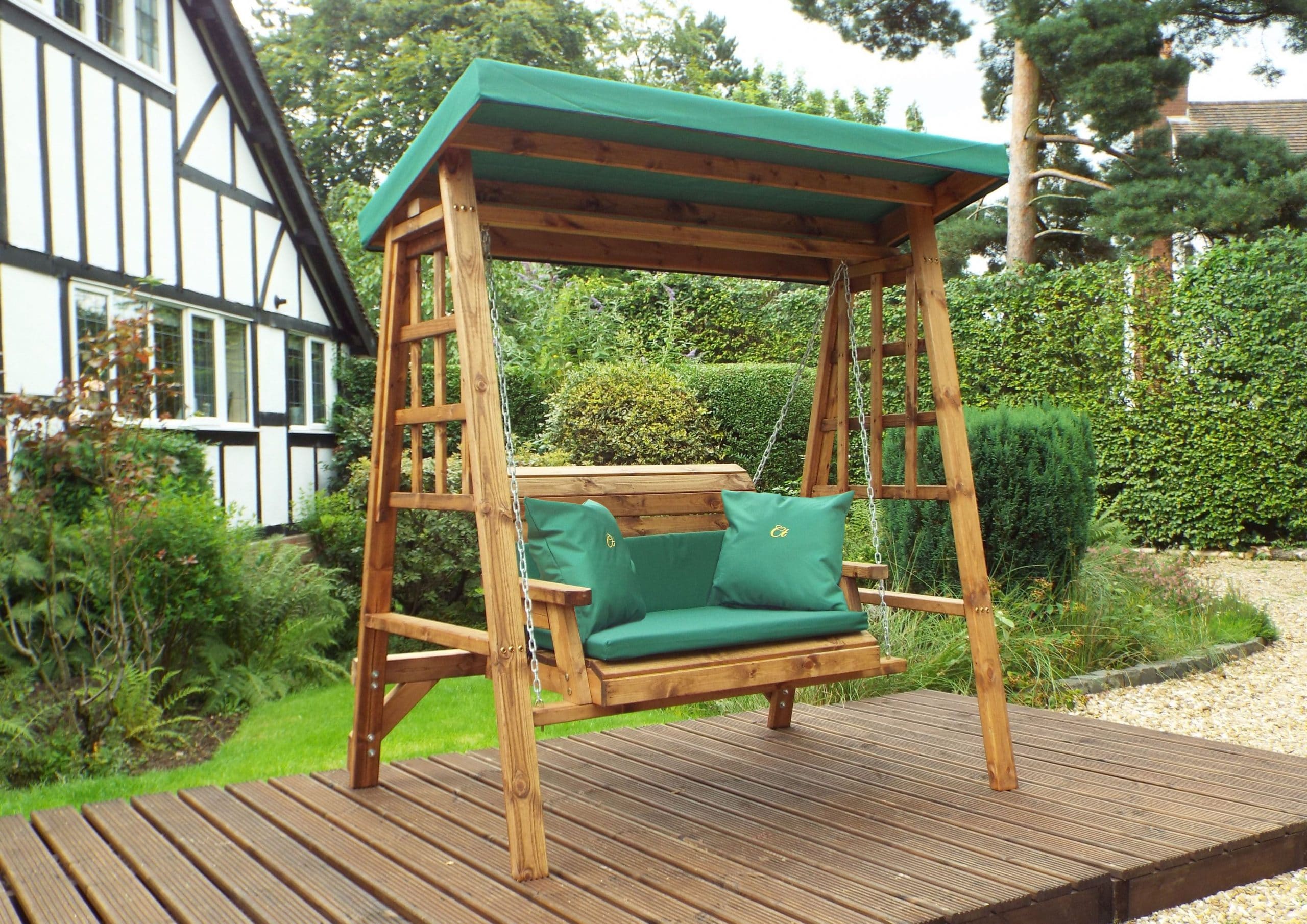 Dorset Wooden 2 seat Garden Swing green Charles Taylor furniture
